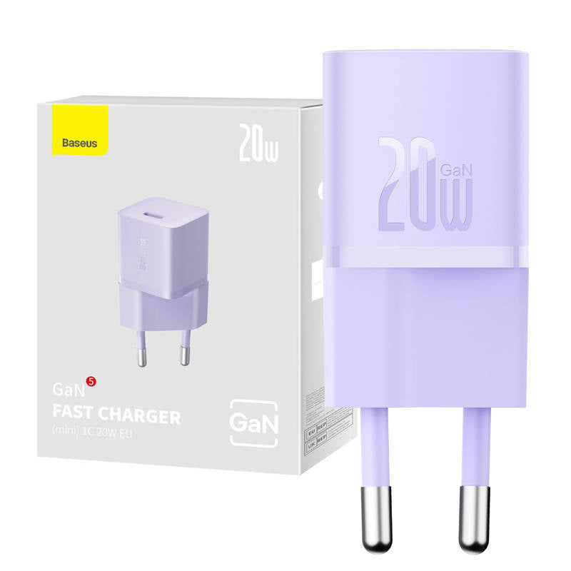 Mini vægoplader Baseus GaN5 20W (lila)