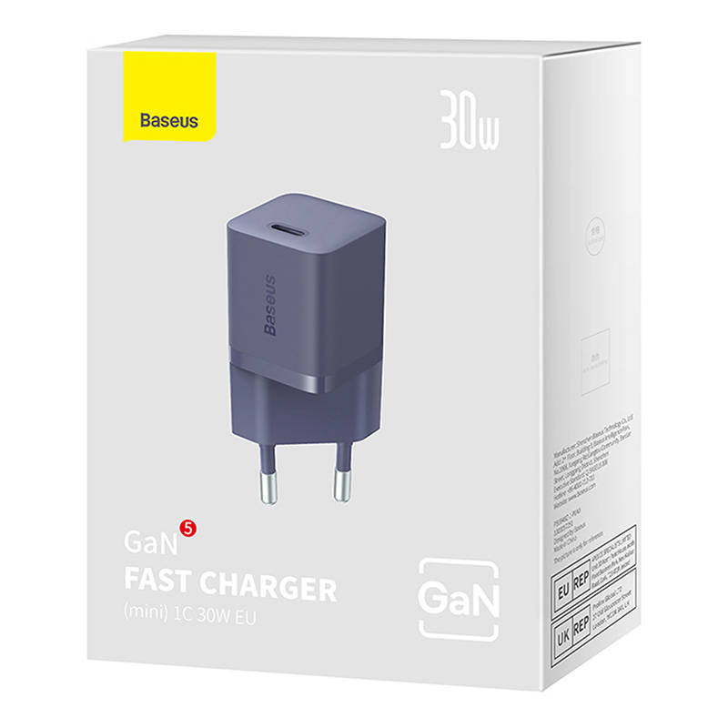 Mini vægoplader Baseus GaN5 30W (lila)