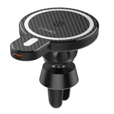 LDNIO Car Mount, MA20 med induktiv oplader 15W og metalring (sort)