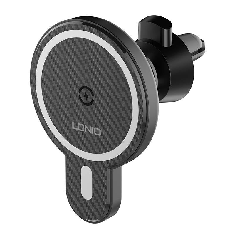 LDNIO Car Mount, MA20 med induktiv oplader 15W og metalring (sort)