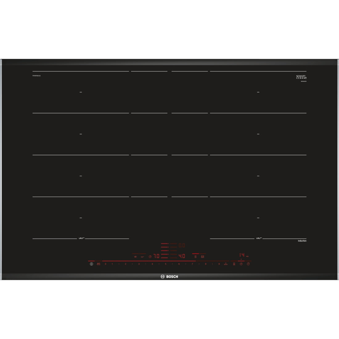 Bosch Serie 8 PXY875DC1E kogeplade Sort Indbygget 81 cm Zone induktionskogeplade 4 zone(s)