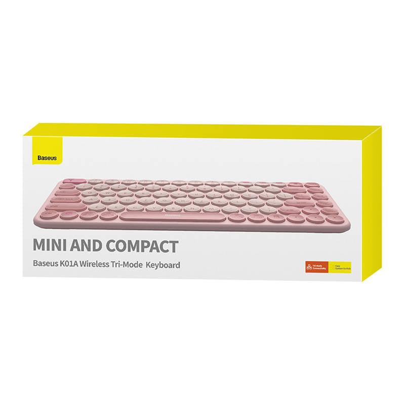 Baseus K01A Trådløs Tri-Mode Keyboard Baby Pink