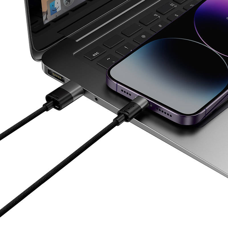 Hurtig opladning USB til M+L+C Baseus StarSpeed 3,5A 0,6m (Sort)