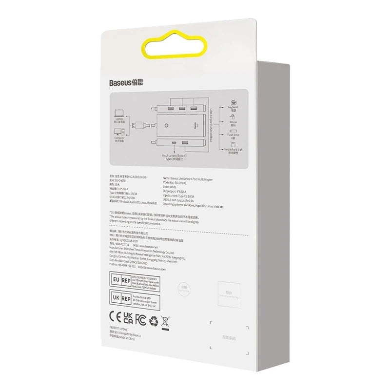 HUB Adapter 4-Port USB-C Baseus OS-Lite 25cm (Sort)