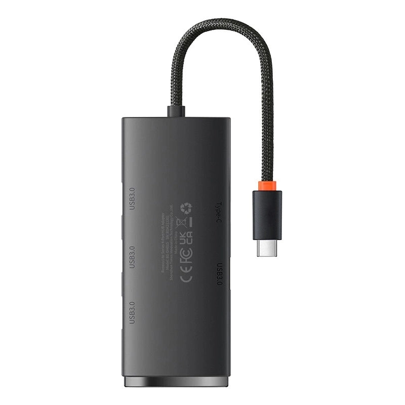 HUB Adapter 4-Port USB-C Baseus OS-Lite 25cm (Sort)