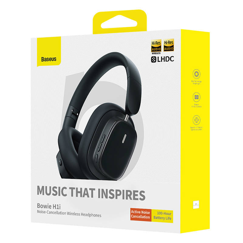 Trådløse hovedtelefoner med støjreduktion Baseus Bowie H1i (sort)