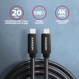 Axagon BUCM32-CM15AB USB-kabel USB 3.2 Gen 2x2 1,5 m USB C 20 Gbit/sek. 100 W Sort