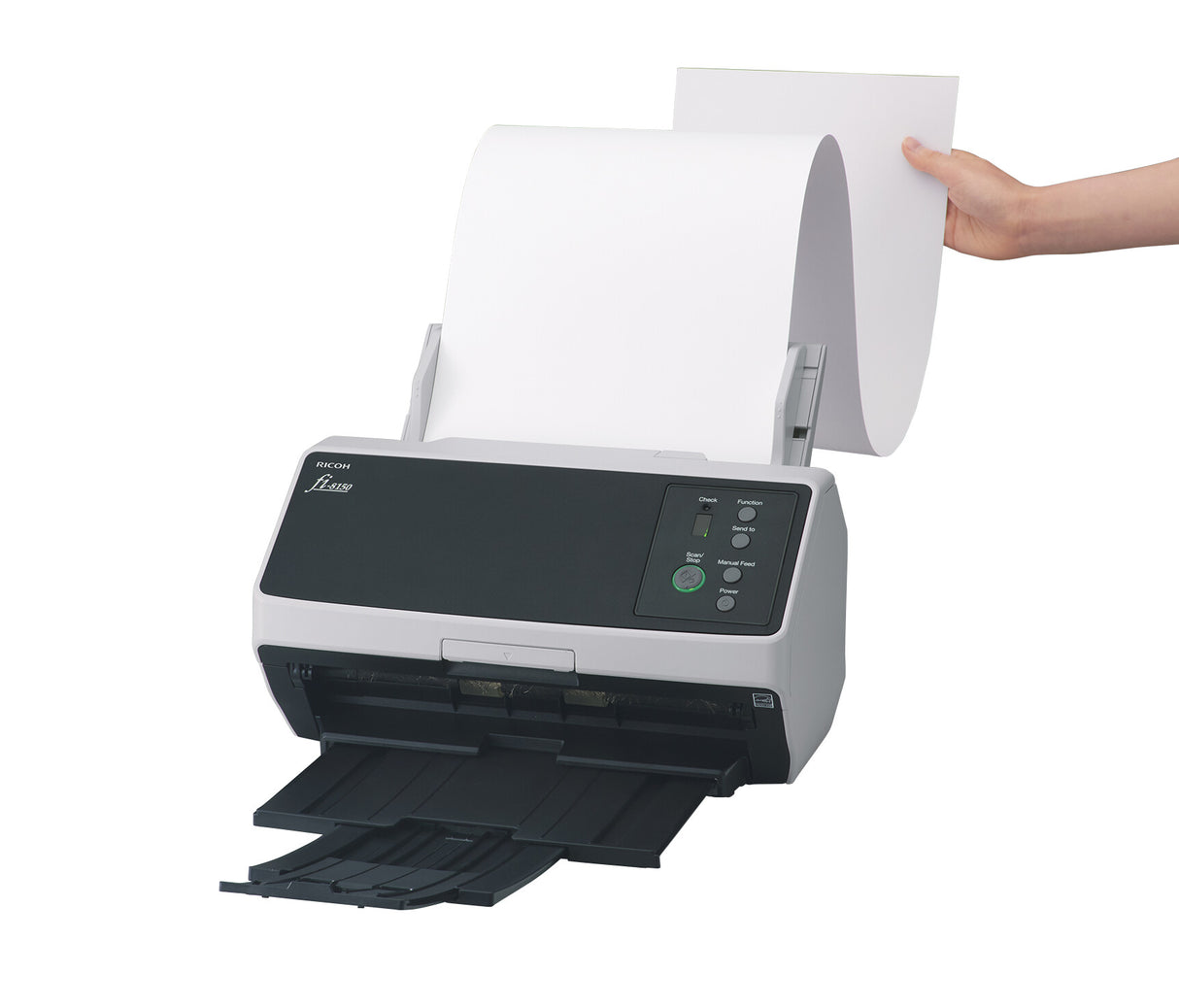 Ricoh FI-8150 ADF + manuel indføringsscanner 600 x 600 dpi A4 Sort, Grå