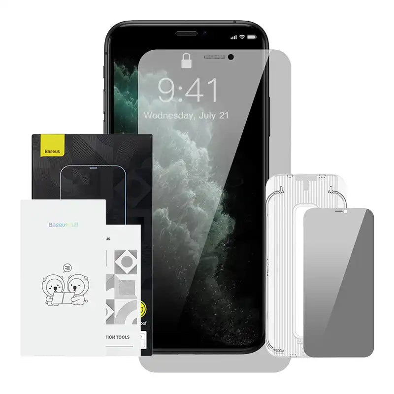 Baseus Crystal Privacy Protection hærdet glas 0,3 mm til iPhone X/XS