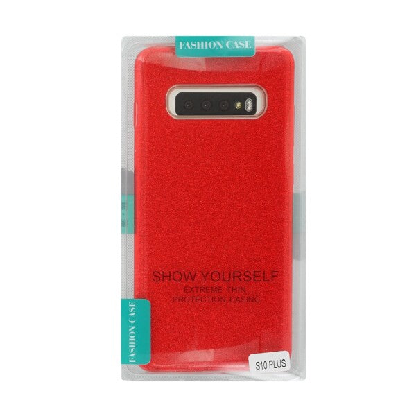 Silicon Case Glittery for Samsung Galaxy S10 Plus red