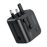 Choetech PD5008 rejseoplader, 3xUSB-A, 2xUSB-C, GaN, 35W, US/EU/UK/AU (sort)