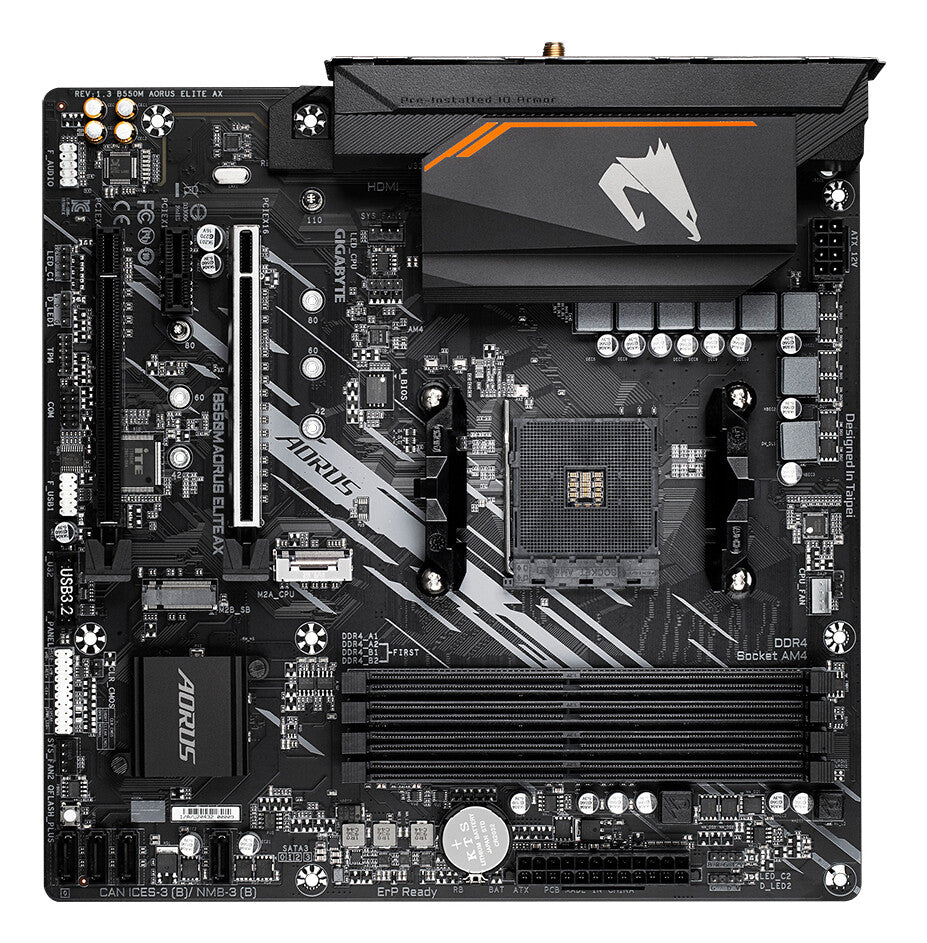 GIGABYTE B550M AORUS ELITE AX bundkort AMD B550 Stik AM4 micro ATX