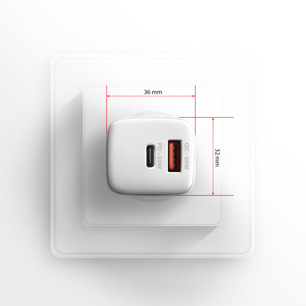 Axagon ACU-PQ30W Ladegerät QC3.0.4.0/AFC/FCP/PPS/Apple+ PD USB-C 30W - weiß - USB Typ C Mobiltelefon, Smartphone, SmartWatch, Tablet, Universel Hvid Vekselstrøm Hurtig opladning Indendørs