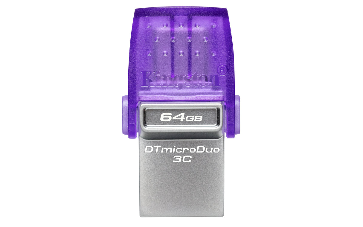 Kingston DataTraveler microDuo 3C 64GB USB 3.2 Gen 1 / USB-C USB stick Lilla Sølv