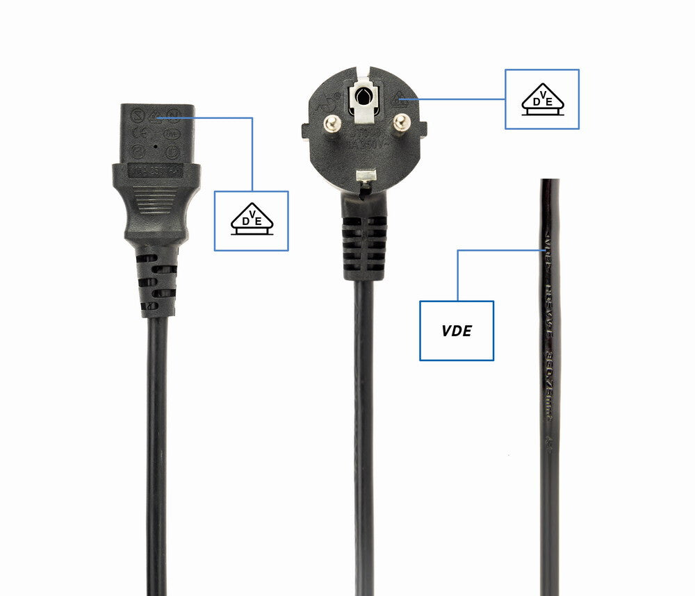 Gembird Power cord (C13), VDE approved, 6 ft