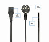 Gembird Power cord (C13), VDE approved, 6 ft