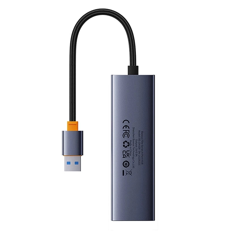 4in1 Hub Baseus UltraJoy USB-A til 4xUSB 3.0 (rumgrå)