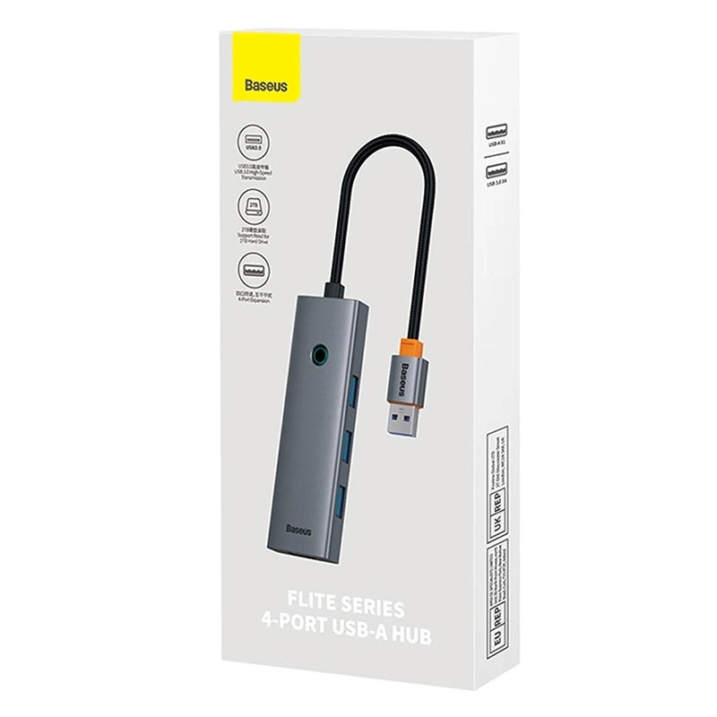 4in1 Hub Baseus UltraJoy USB-A til 4xUSB 3.0 (rumgrå)