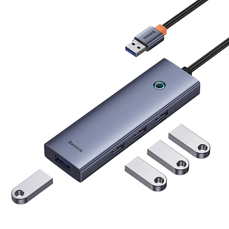 4in1 Hub Baseus UltraJoy USB-A til 4xUSB 3.0 (rumgrå)