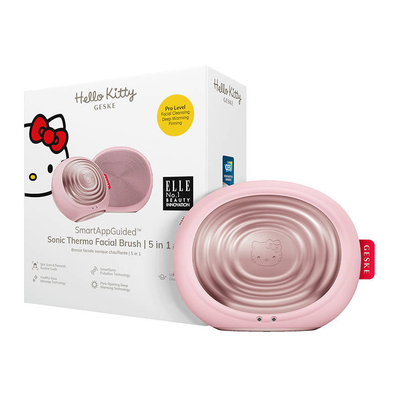 Sonic Thermo Ansigtsbørste 5in1 Geske med APP (hello kitty pink)