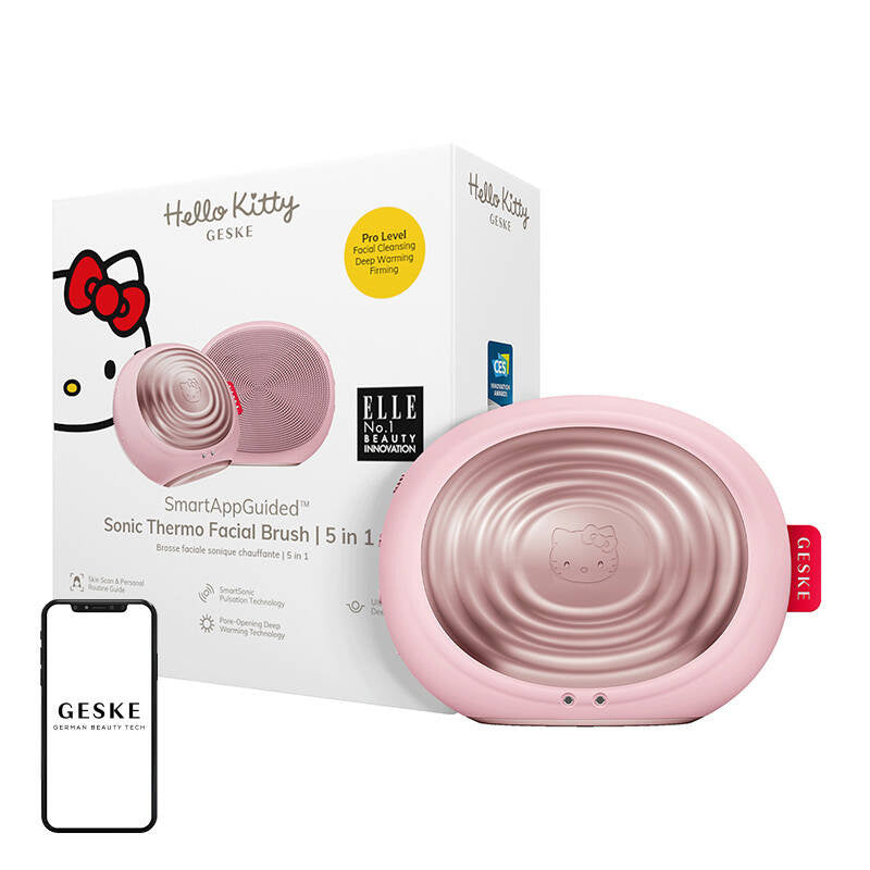 Sonic Thermo Ansigtsbørste 5in1 Geske med APP (hello kitty pink)
