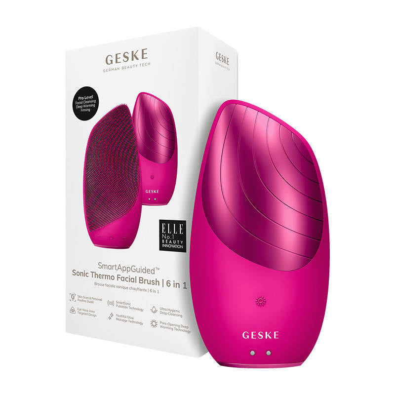 Sonic Thermo Ansigtsbørste 6 i 1 Geske med APP (magenta)