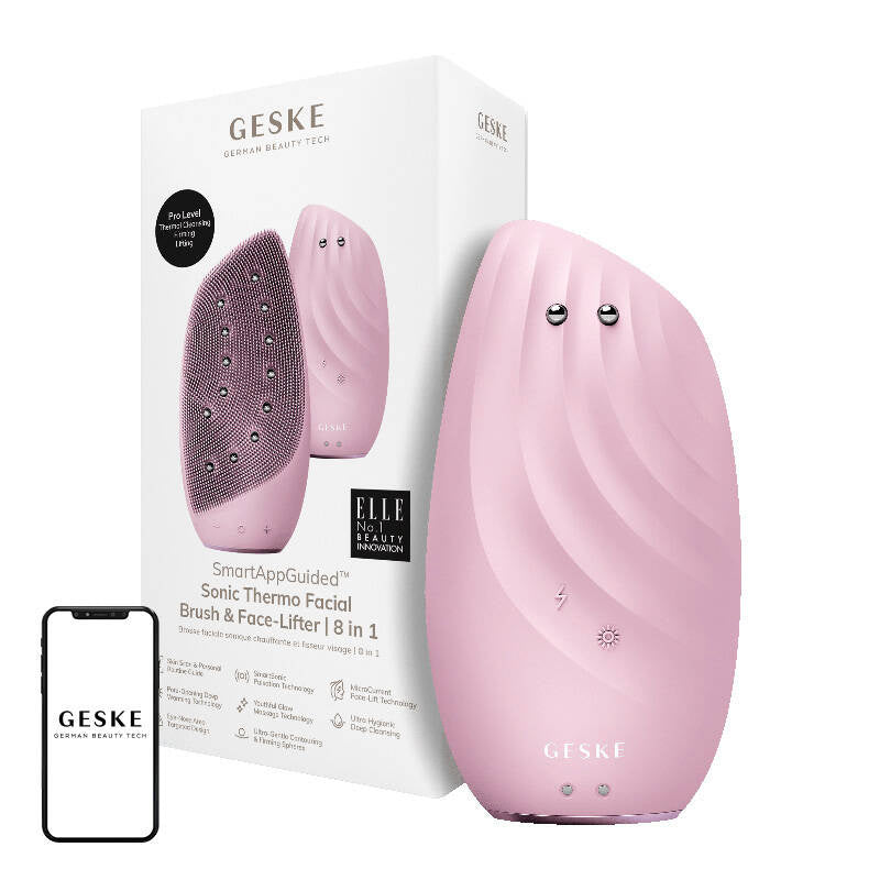 Sonic Thermo Ansigtsbørste & Ansigtsløfter 8in1 Geske med APP (rosa)