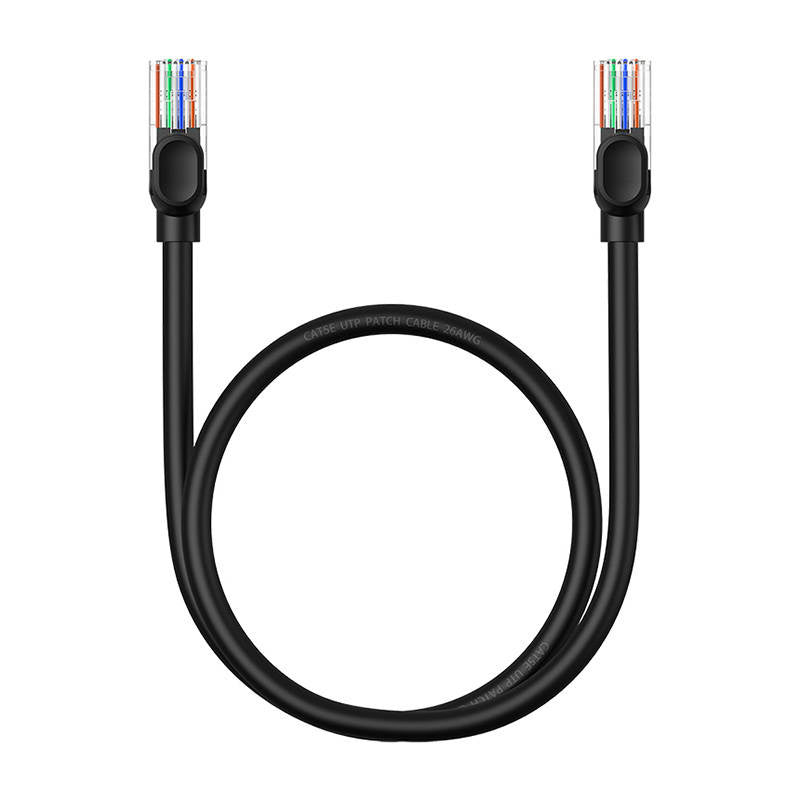 Baseus Ethernet CAT5, 0,5 m netværkskabel (sort)