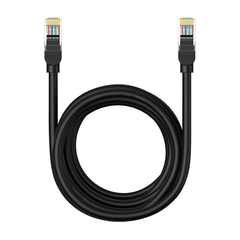 Baseus Ethernet CAT5, 5m netværkskabel (sort)