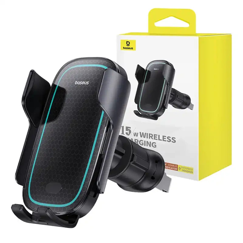 Trådløs opladning Bil Mount Baseus MilkyWay Pro 15W (sort)