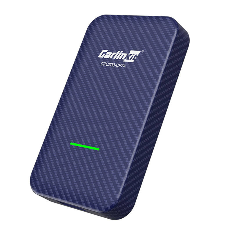Carlinkit CP2A trådløs adapter Apple Carplay/Android Auto (blå)