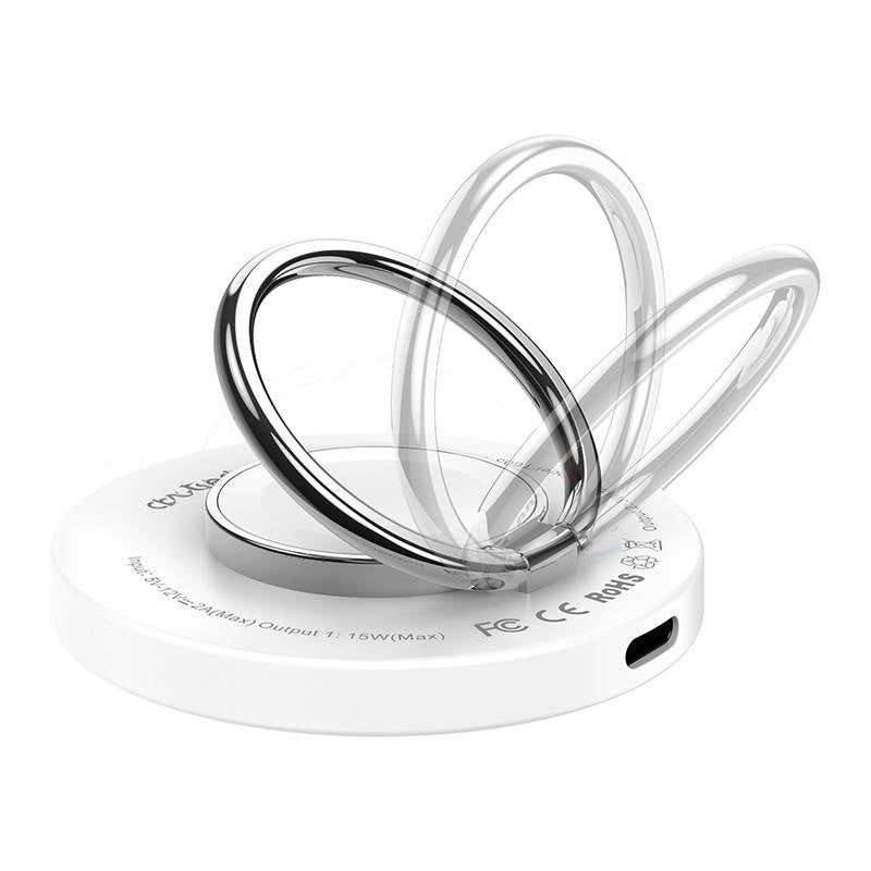 Trådløs oplader 2-i-1 Choetech T603-F, holder (hvid)