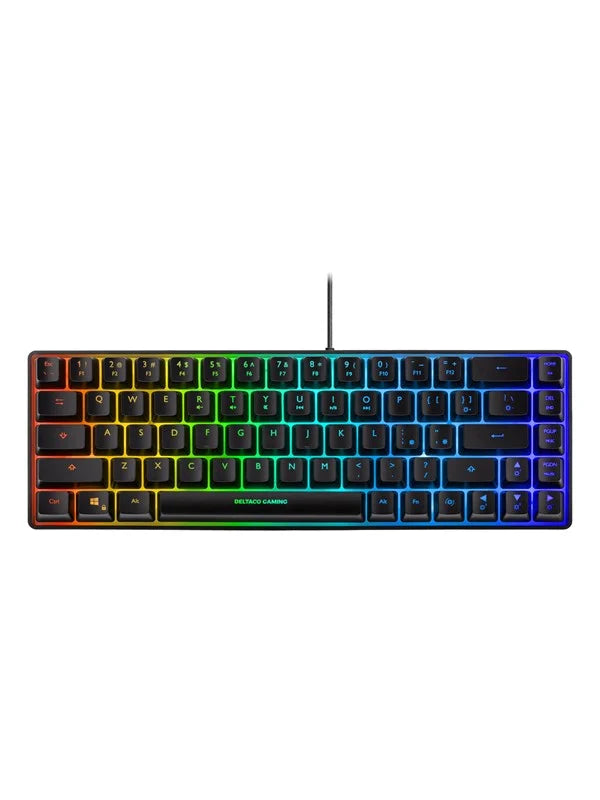 Deltaco GAM-158-US membrane 60% mini RGB US semi-transparent black - Gaming Tastatur - Amerikansk engelsk - Sort