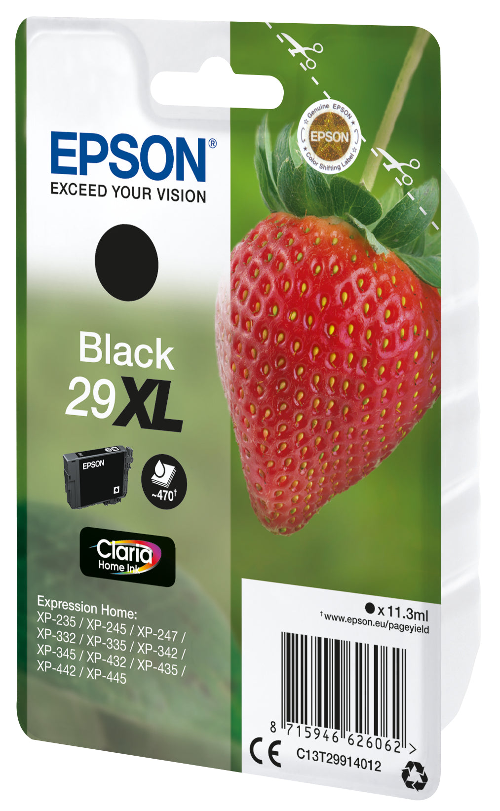 Epson Strawberry C13T29914022 blækpatron 1 stk Original Højt (XL) udbytte Sort