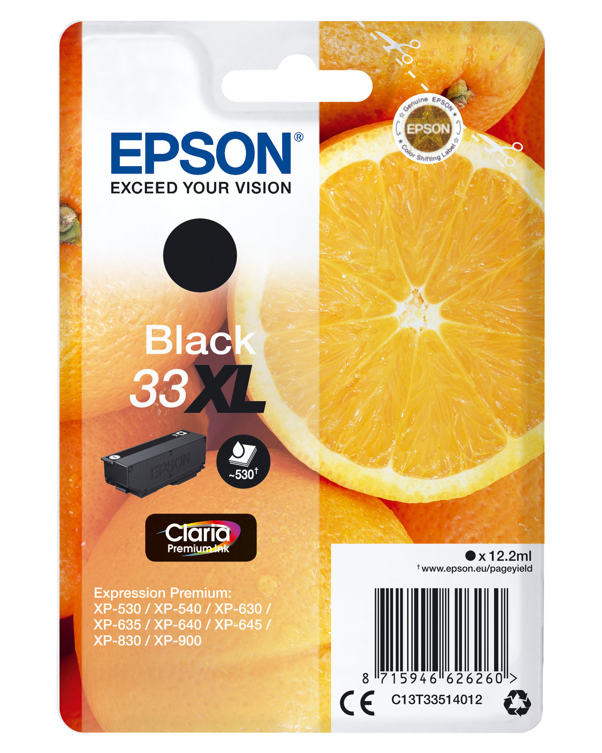 Epson Oranges C13T33514012 blækpatron 1 stk Original Højt (XL) udbytte Sort