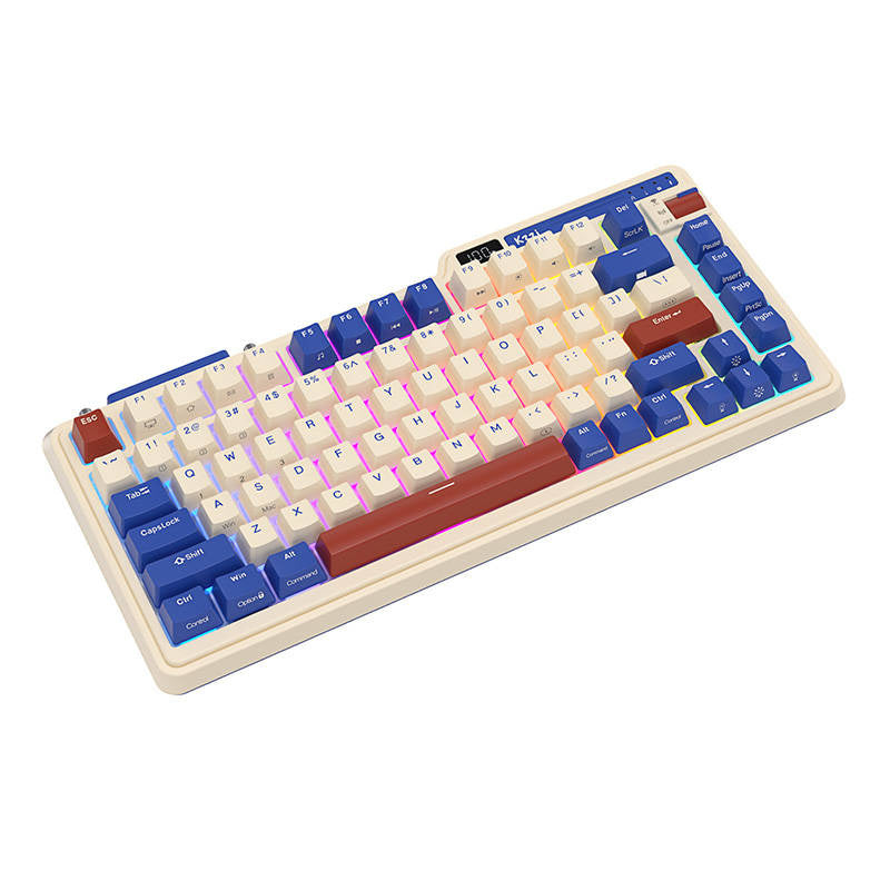 Trådløst mekanisk tastatur Royal Kludge KZZI K75 pro RGB, Moment Switch (retro blå)