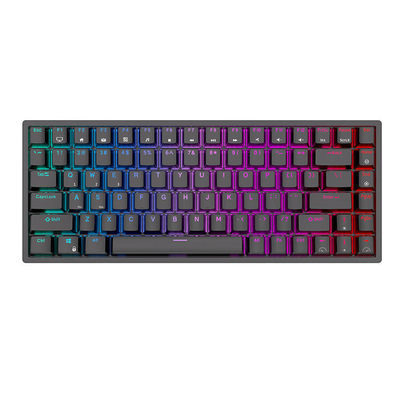 Trådløst mekanisk tastatur Royal Kludge RK84 RGB, Brunt stik (sort)