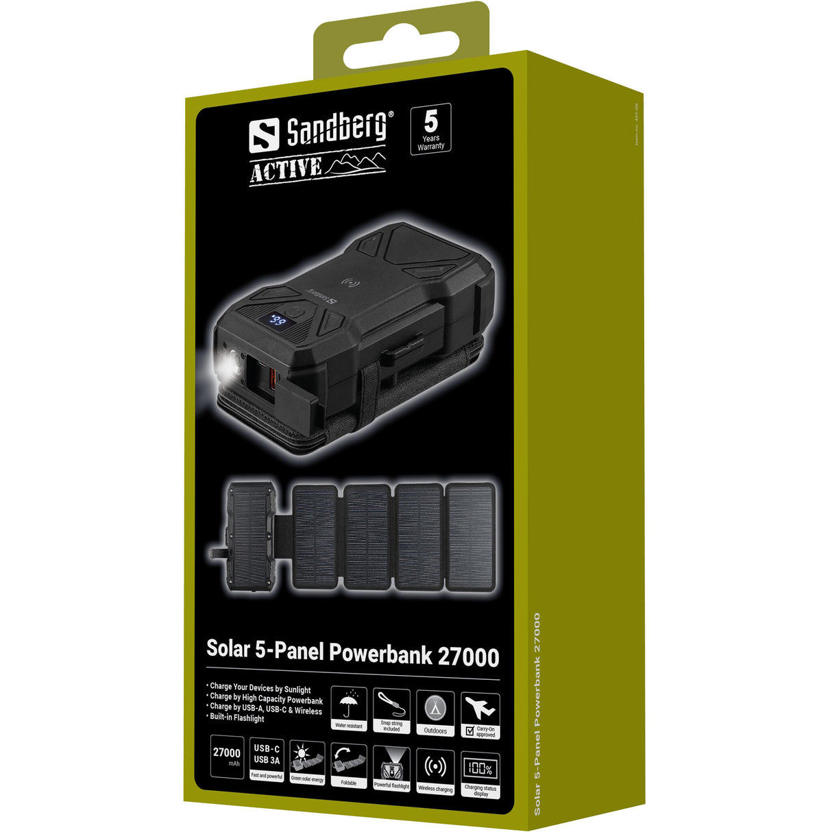 Sandberg Solar 5-Panel Powerbank 27000