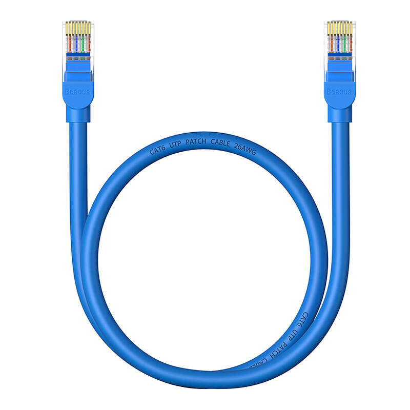 Rund kabel Baseus Ethernet RJ45, Cat.6, 0,5 m (blå)
