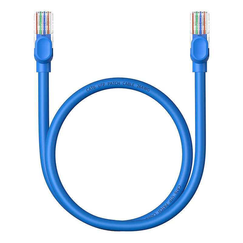 Rund kabel Baseus Ethernet RJ45, Cat.6, 0,5 m (blå)