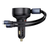Biloplader Baseus Enjoyment USB-C med USB-C-kabel og Lightning 60W (sort)