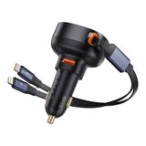 Biloplader Baseus Enjoyment USB med USB-C-kabel og Lightning 60W (sort)