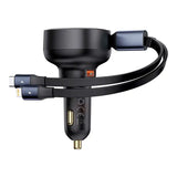 Biloplader Baseus Enjoyment USB med USB-C-kabel og Lightning 60W (sort)