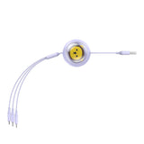 Opladningskabel 3w1 Baseus USB til USB-C, USB-M, Lightning 3,5A, 1,1m (lila)