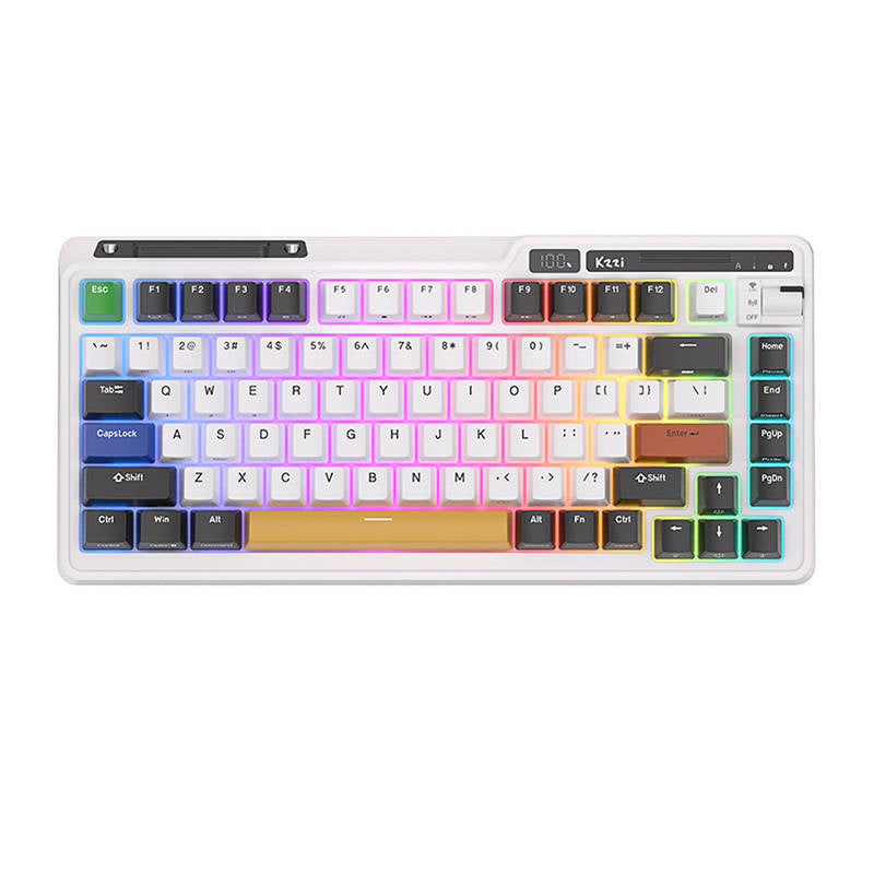 Trådløst mekanisk tastatur Royal Kludge KZZI K75 pro RGB, Eternity Switch (sort og hvid)
