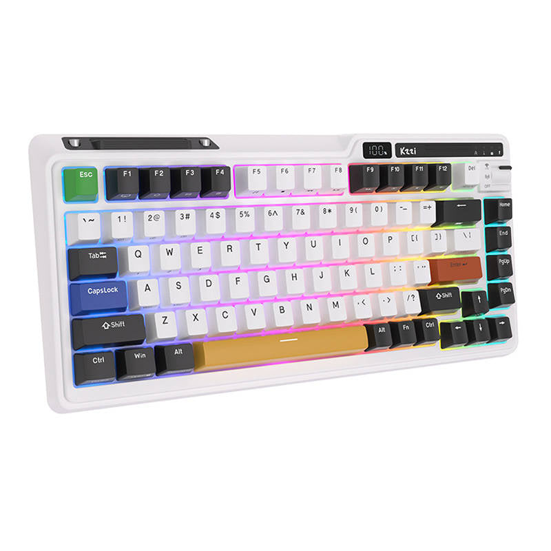 Trådløst mekanisk tastatur Royal Kludge KZZI K75 pro RGB, Eternity Switch (sort og hvid)