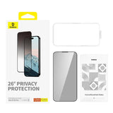 Beskyttelse af privatlivets fred af hærdet glas Baseus Diamond iPhone 15 Pro