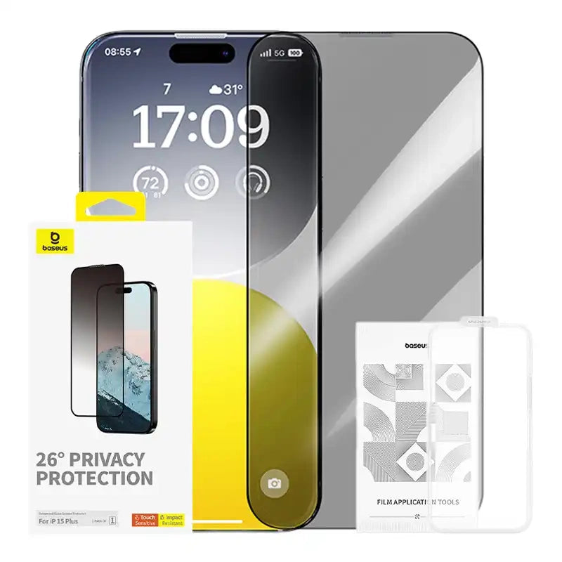 Beskyttelse af privatlivets fred af hærdet glas Baseus Diamond iPhone 15 Plus