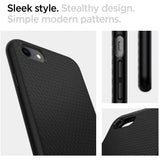 Spigen Liquid Air Case til iPhone 7 / 8 / SE 2020 / SE 2022 - sort