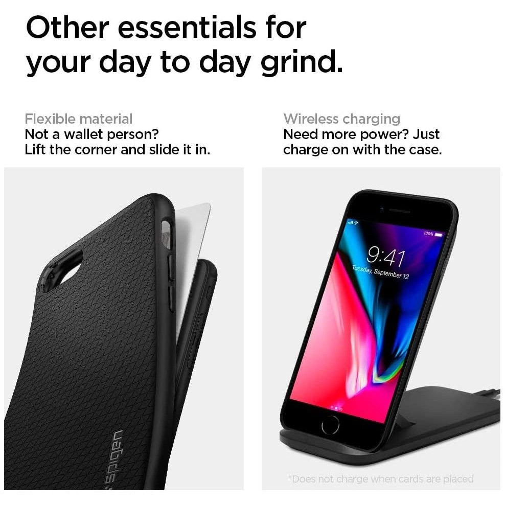 Spigen Liquid Air Case til iPhone 7 / 8 / SE 2020 / SE 2022 - sort